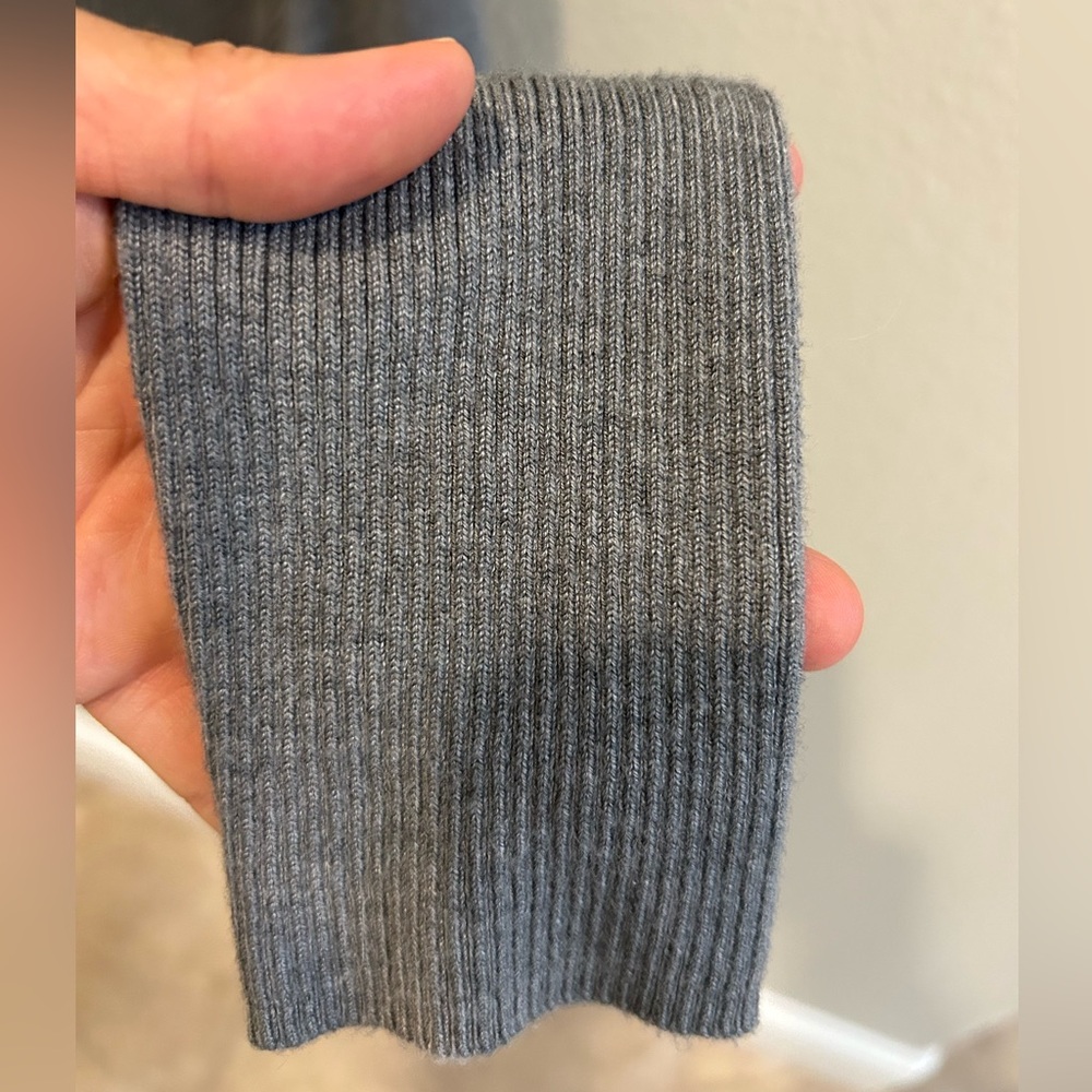 Gray Ribbed Knit Sweater - Picture 3 of 6